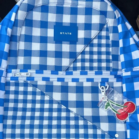 STATE Kids Blue and White Checkered Backpack